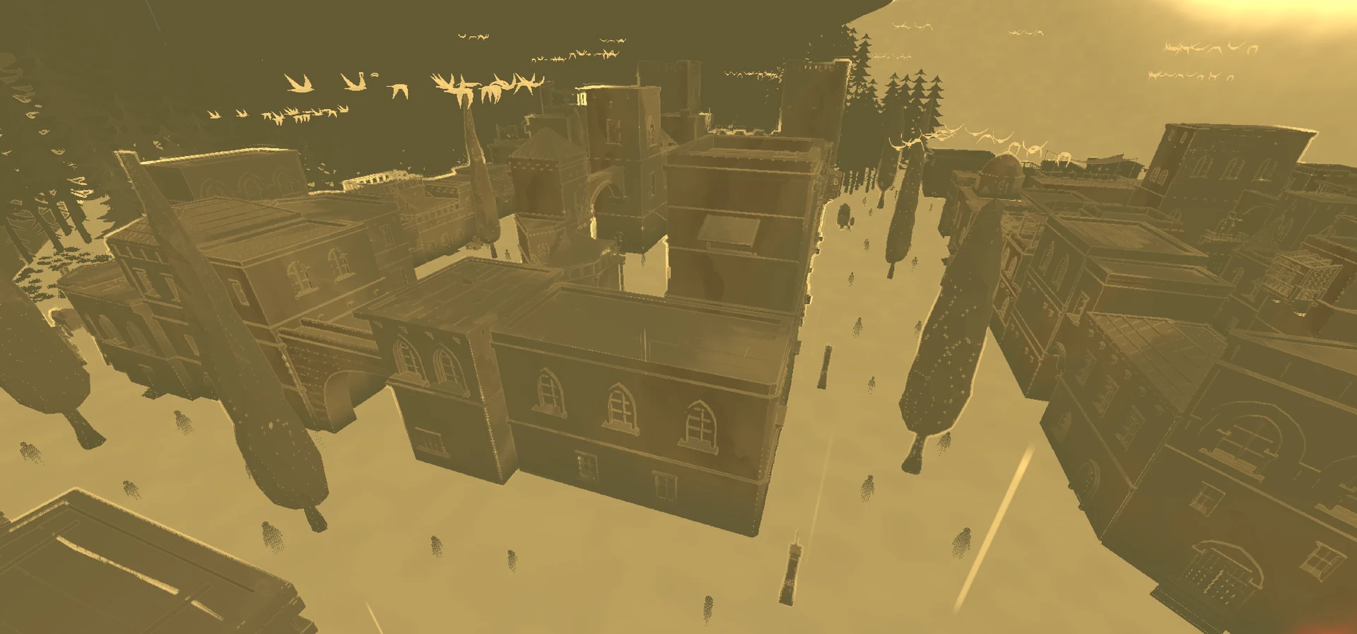 Stage 4 Golden Synthesis showing all three perspective groups restored simultaneously across the city